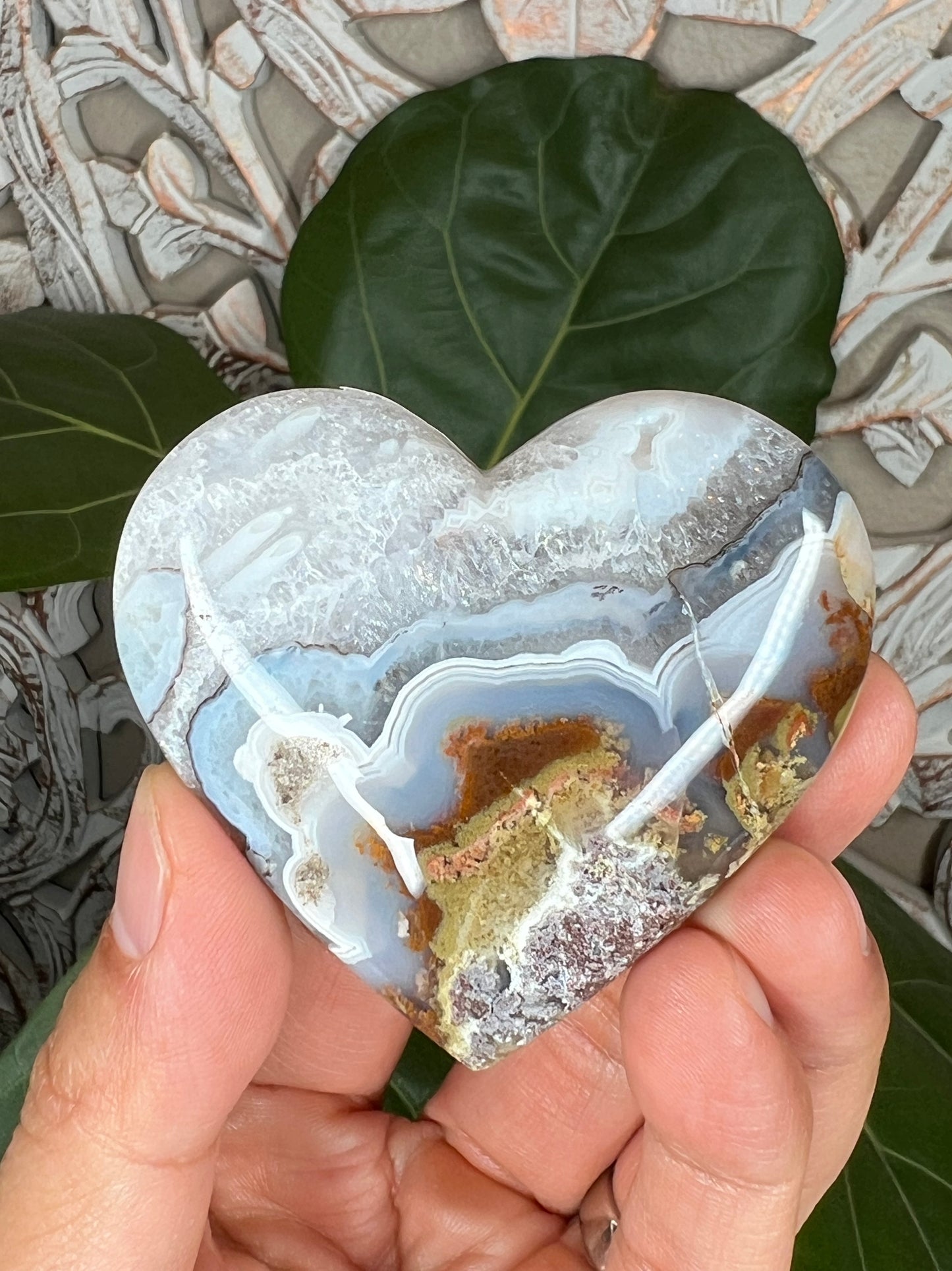 Scenic Moss Agate Heart