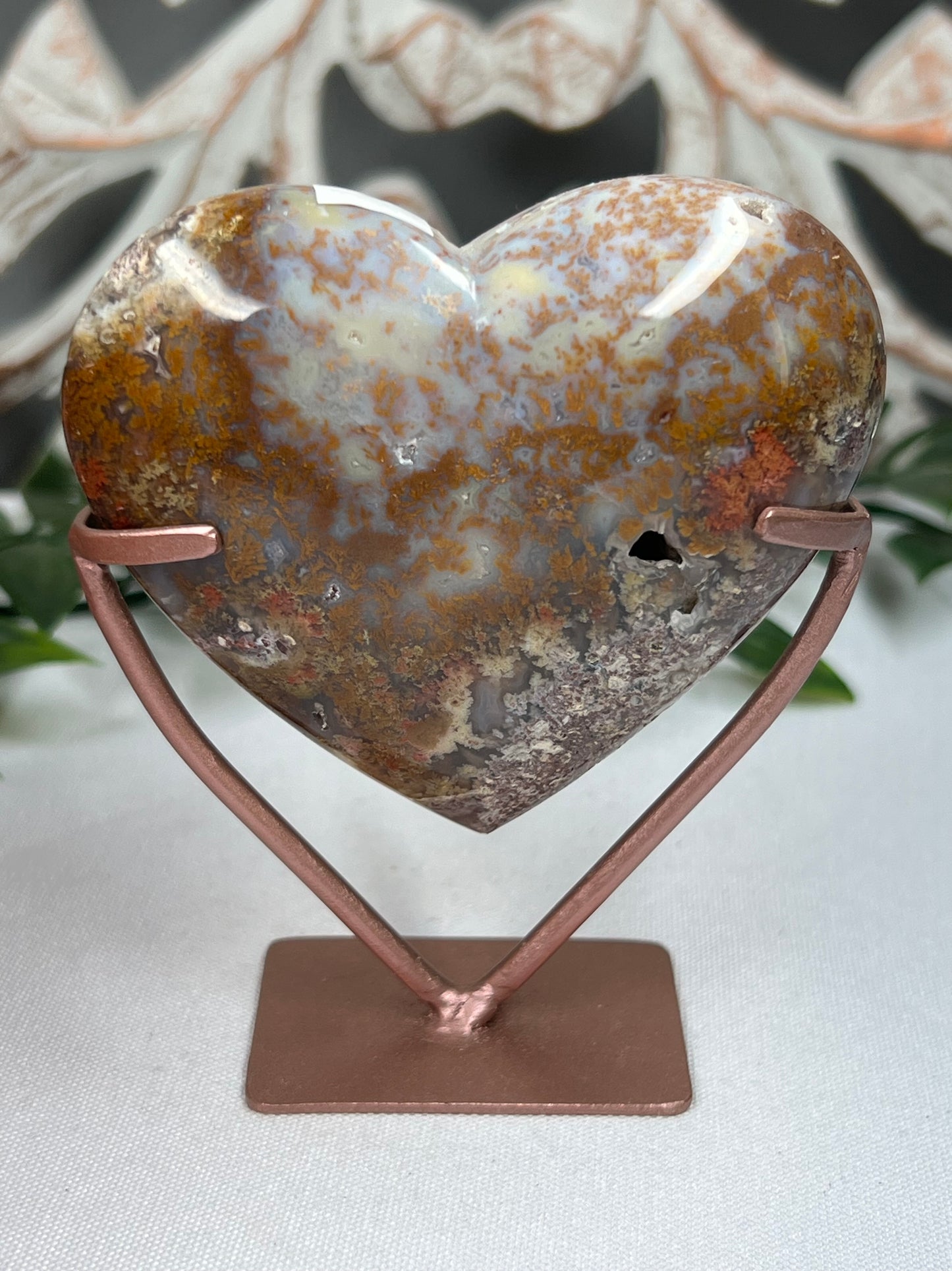 Scenic Moss Agate Heart