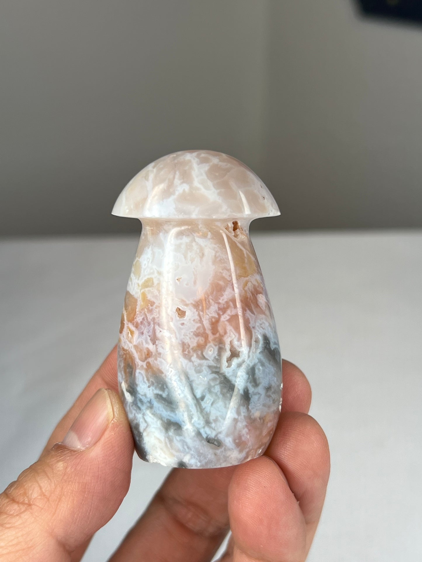 Rainbow Plume Agate Mushroom