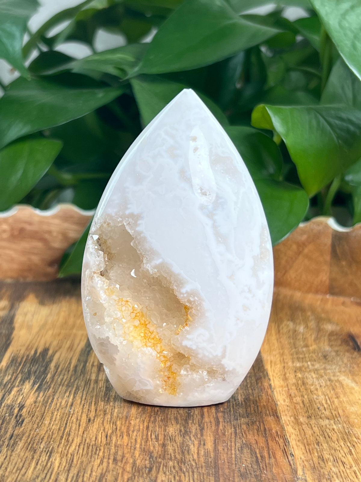 White Plume Agate Flame: G