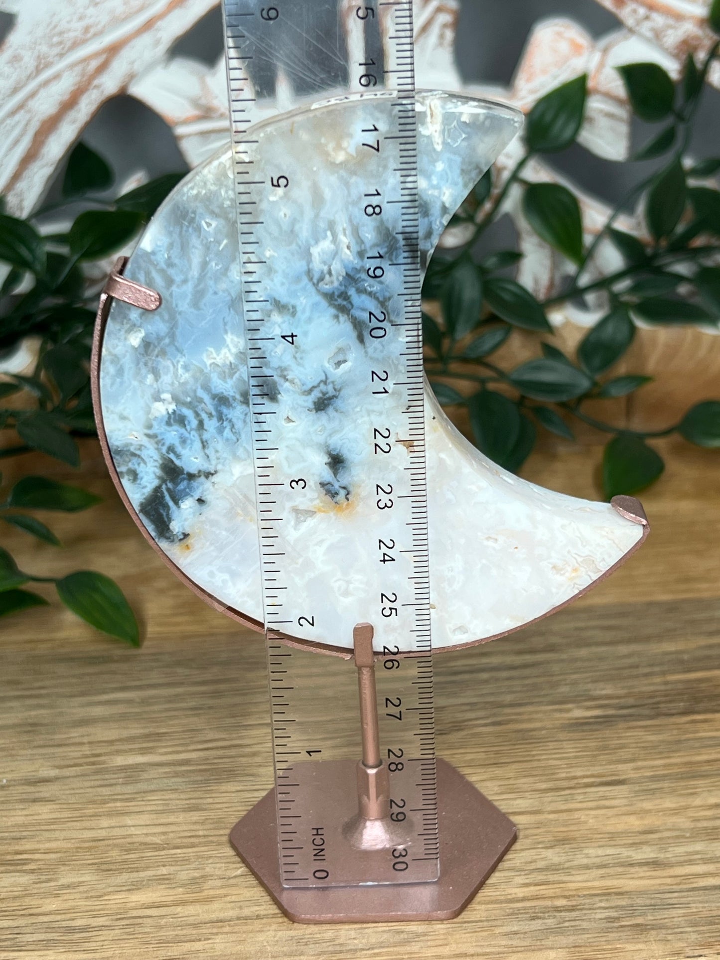 Rainbow Plume Agate Moon