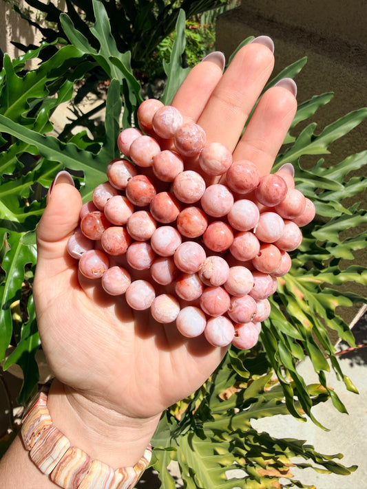 Pink Carnelian Beaded Bracelet (12mm)