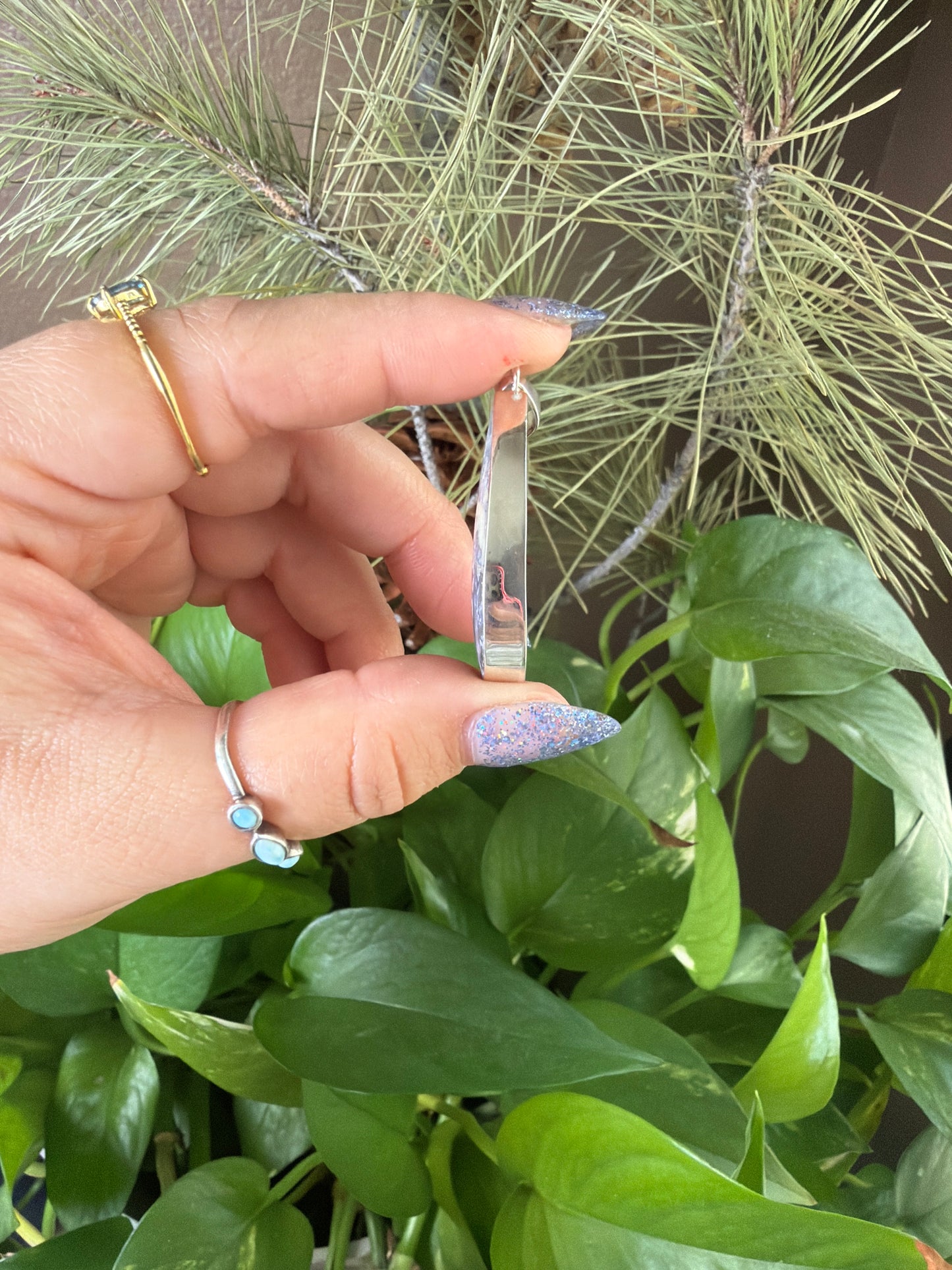 Blue Plume Agate Teardrop Necklace