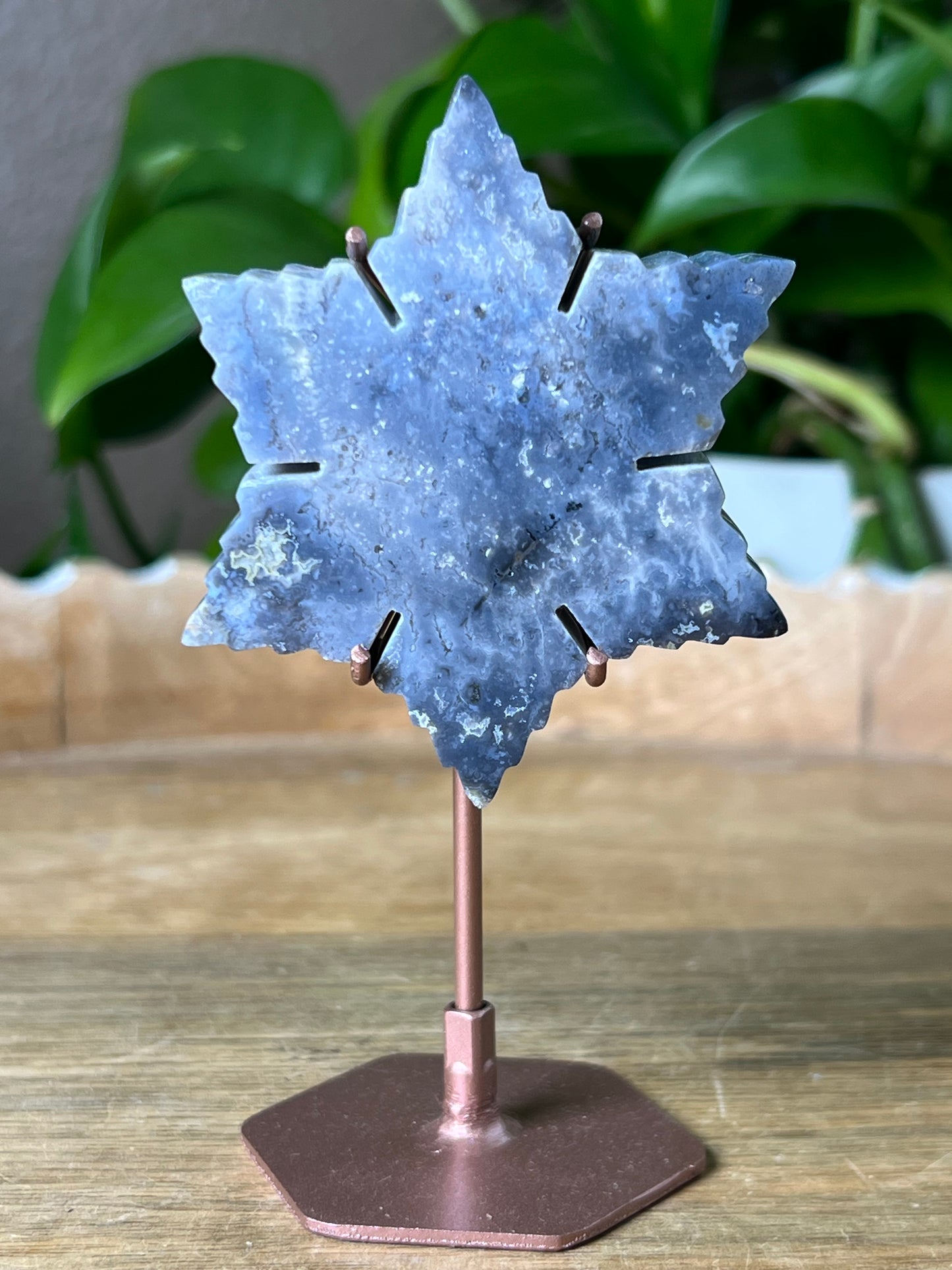 Blue Plume Agate Snowflake