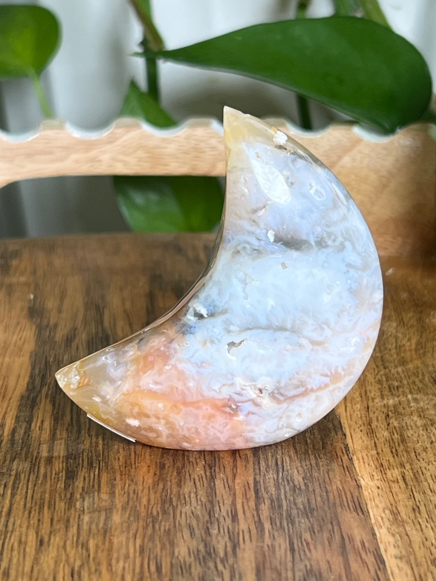 Rainbow Plume Agate Moon C