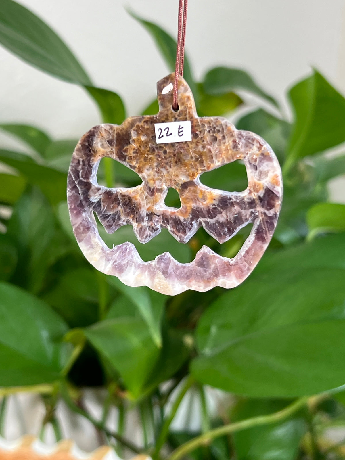 Indonesian Amethyst Jack-O-Lantern Ornaments