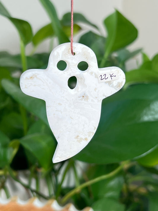 White Plume Agate Ghost Ornaments