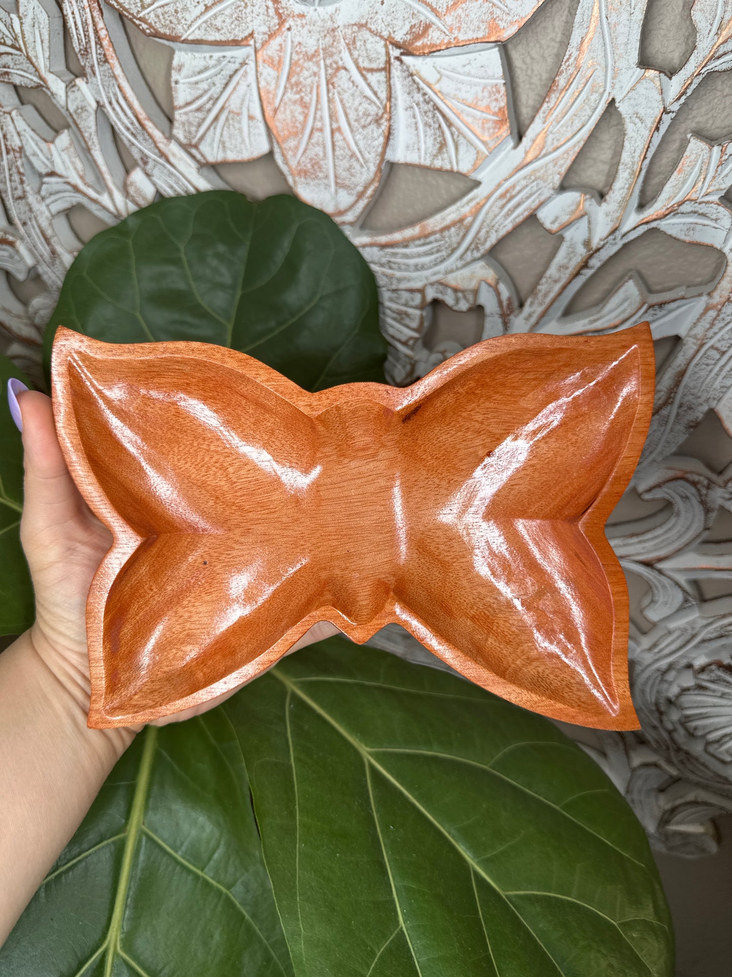Wooden Butterfly Dish