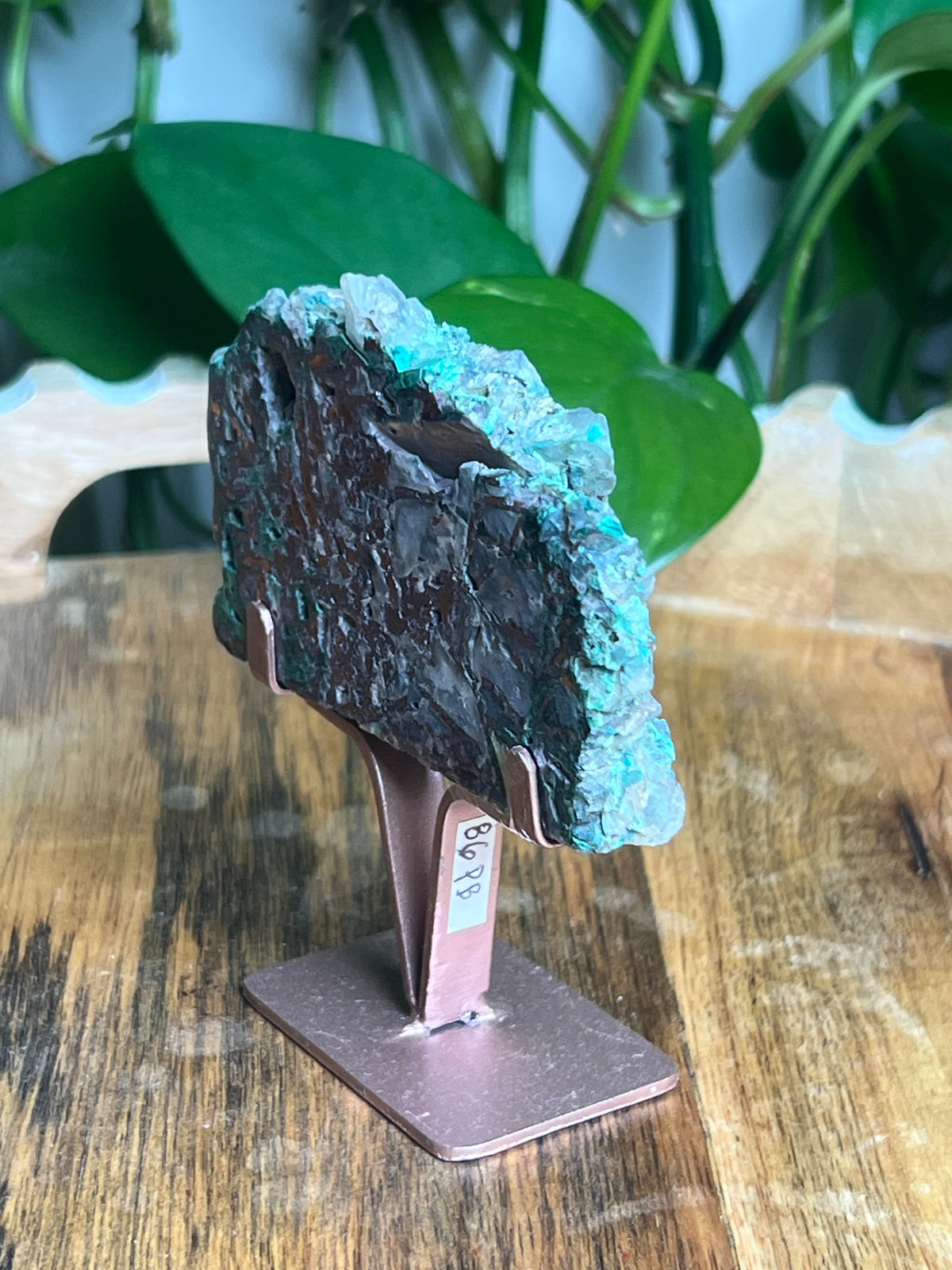 Copper In Malachite Chrysocolla and Chalcedony Slab: PB