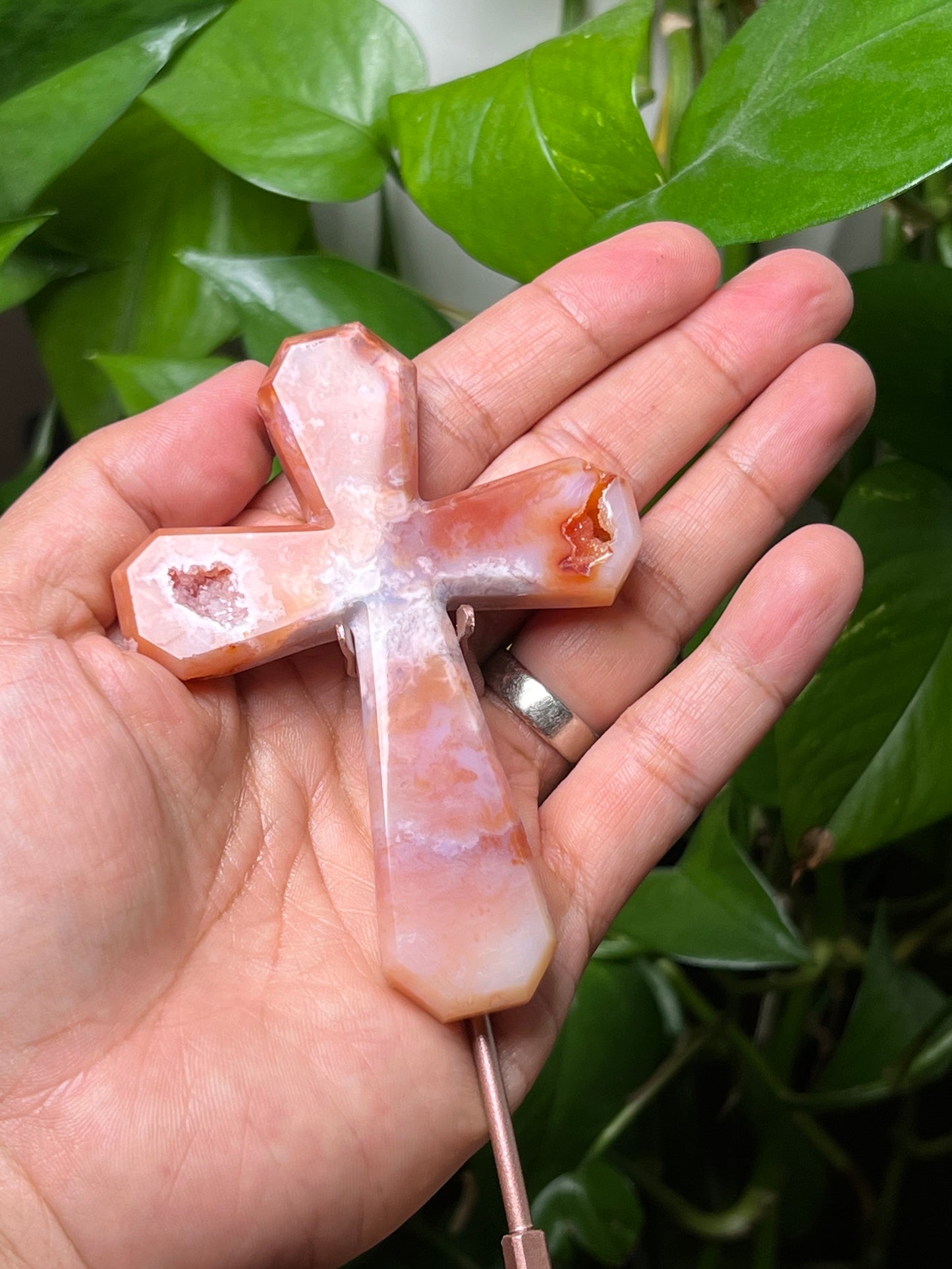 Pink Carnelian Cross