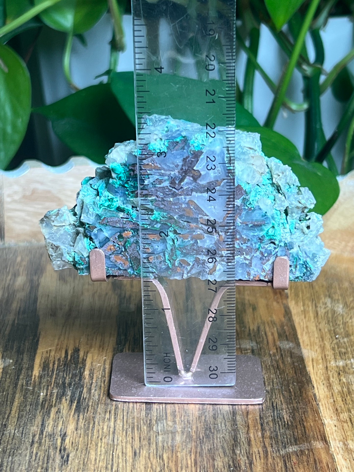 Copper In Malachite Chrysocolla and Chalcedony Slab: K
