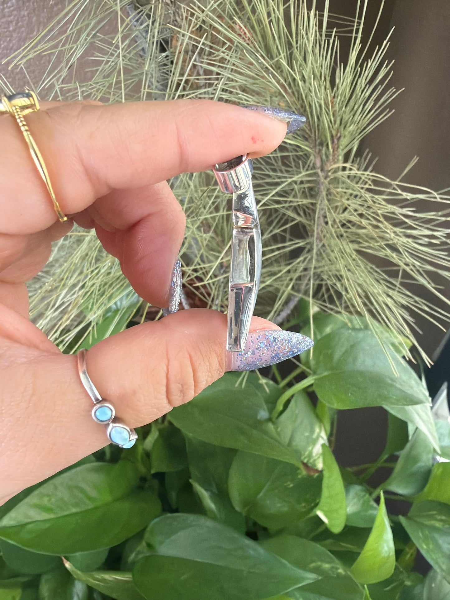 Blue Plume Agate Star Necklace