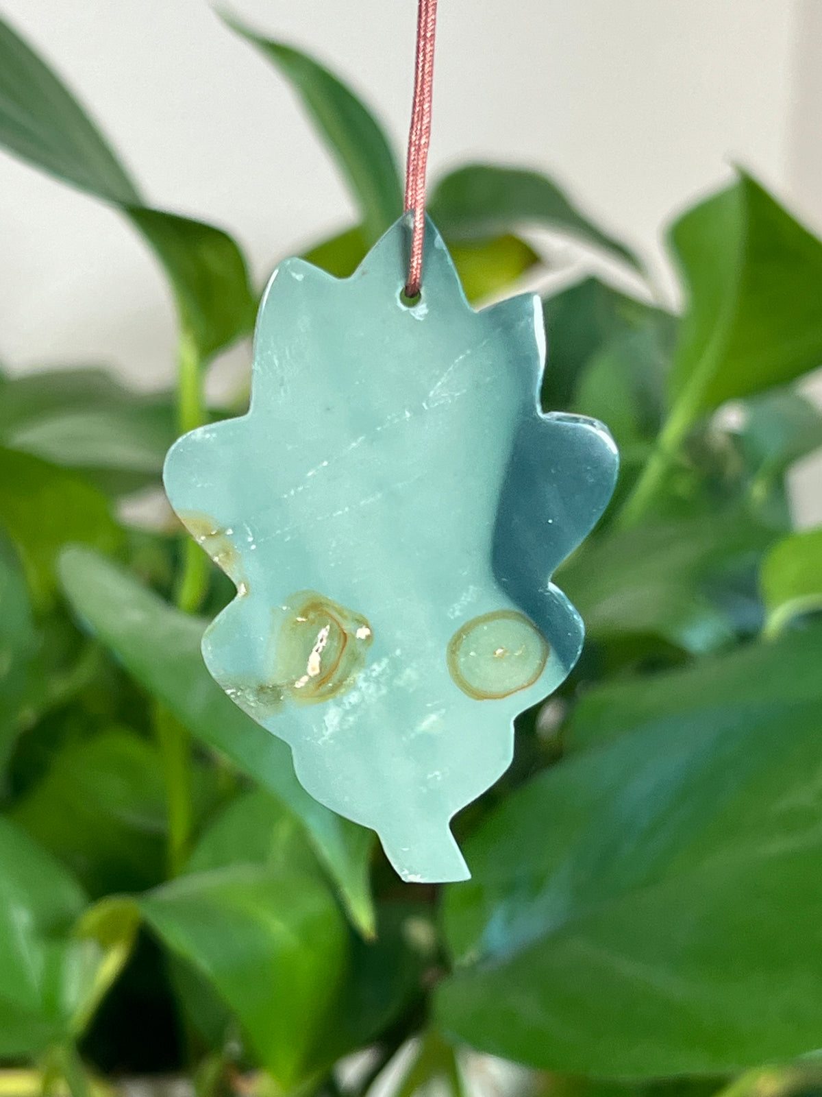 Blue Green Jasper Leaf Ornaments
