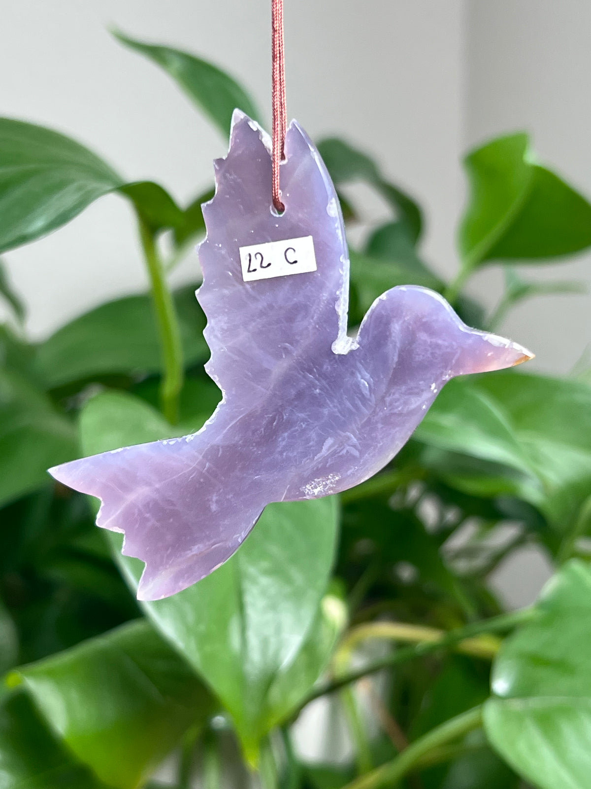 Purple Chalcedony Ornament Hummingbird: C