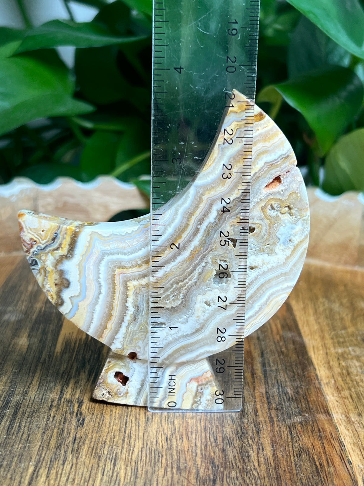 Crazy Lace Agate Self Standing Moon: BD