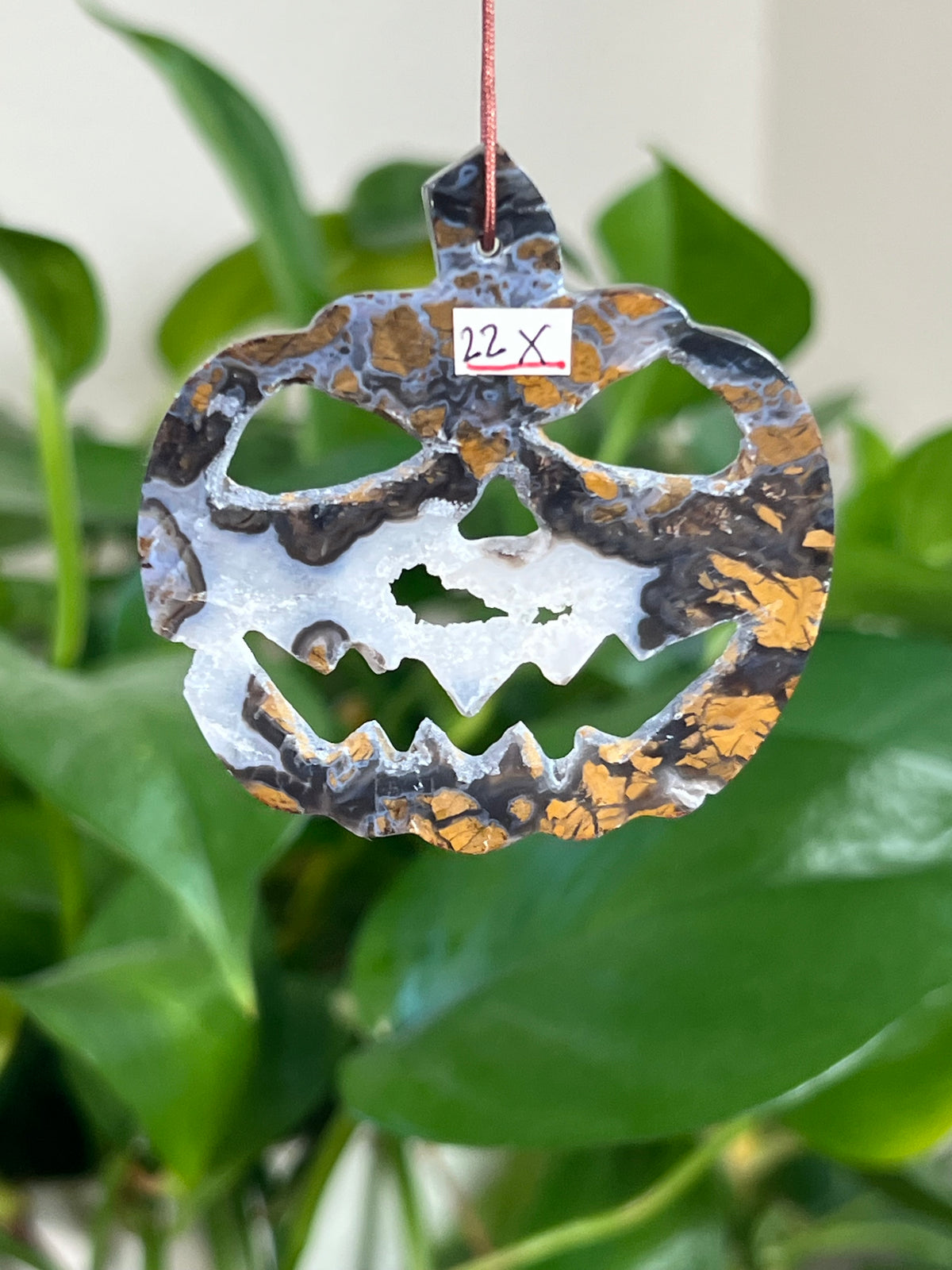 Brecciated Jasper Jack-O-Lantern Ornaments