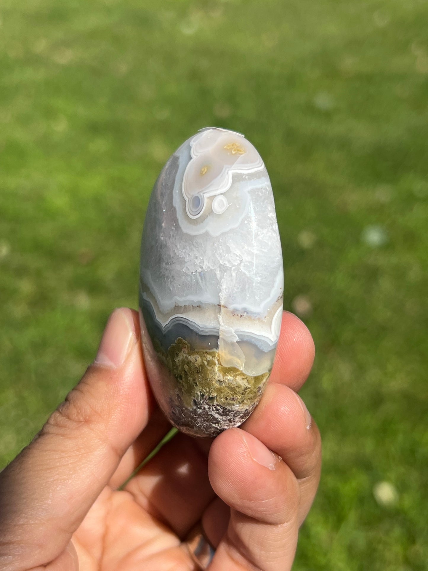 Scenic Moss Agate Palmstone BQ