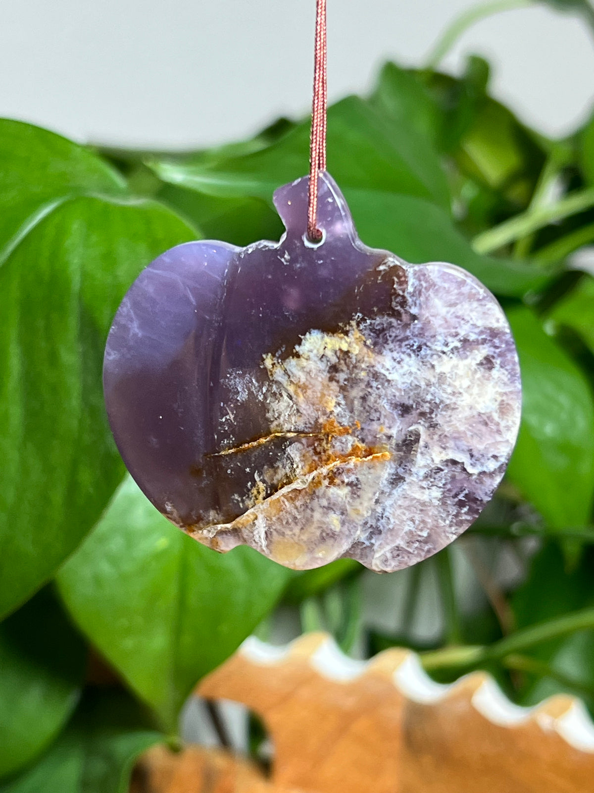 Purple Chalcedony Pumpkin Ornaments