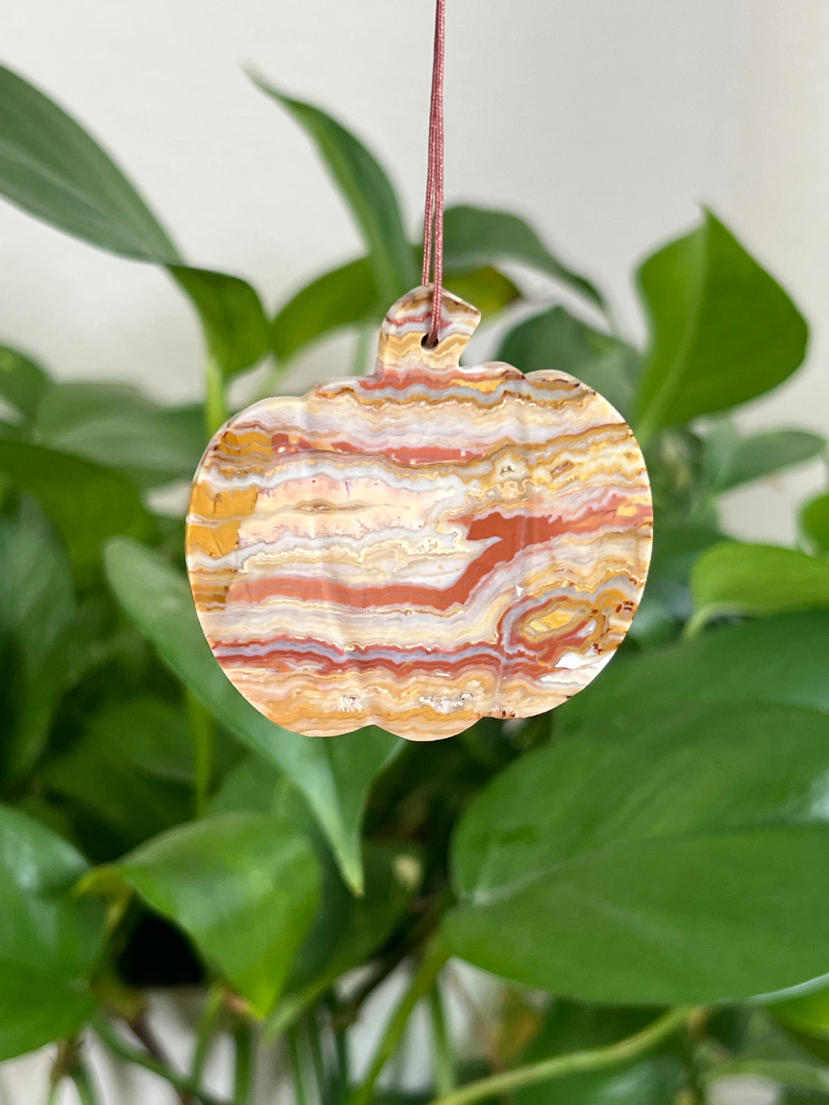 Crazy Lace Agate Pumpkin Ornaments