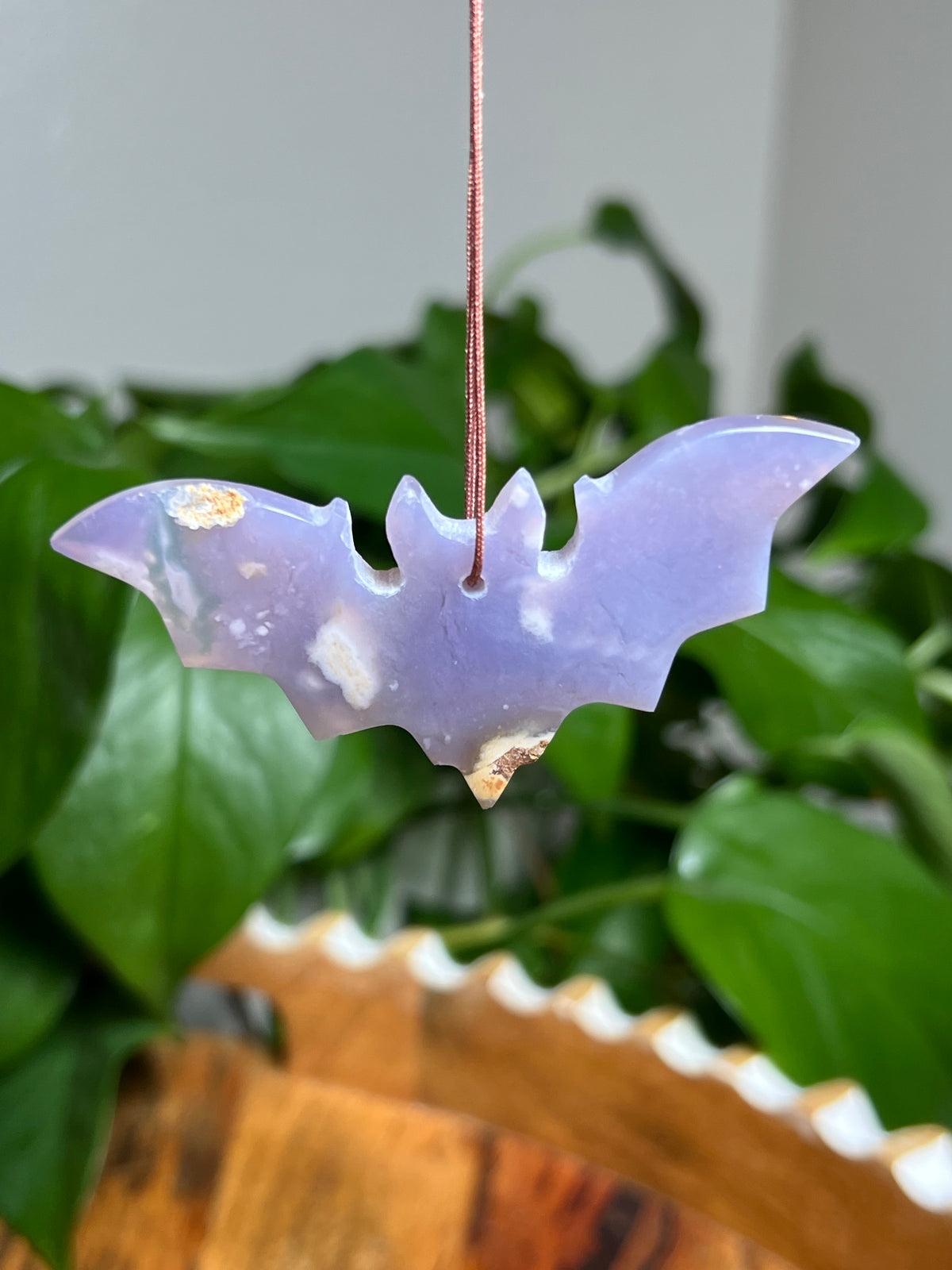 Purple Chalcedony Bat Ornaments