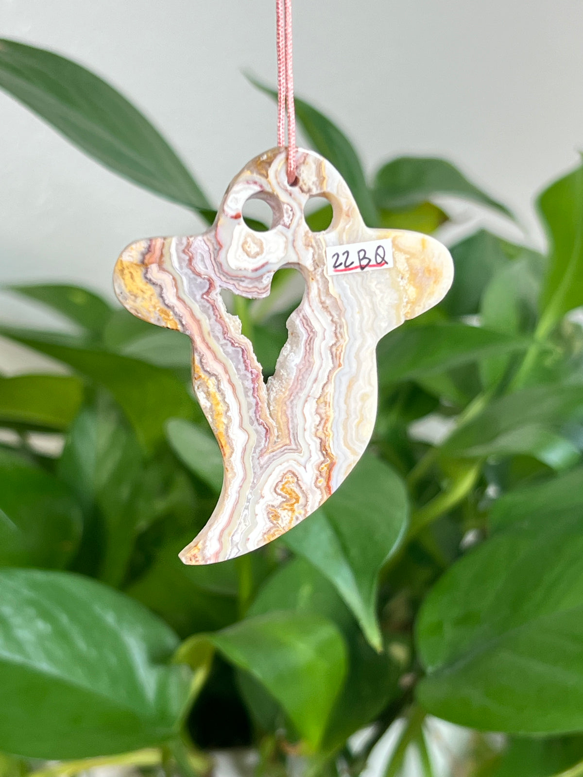 Crazy Lace Agate Ghost Ornaments