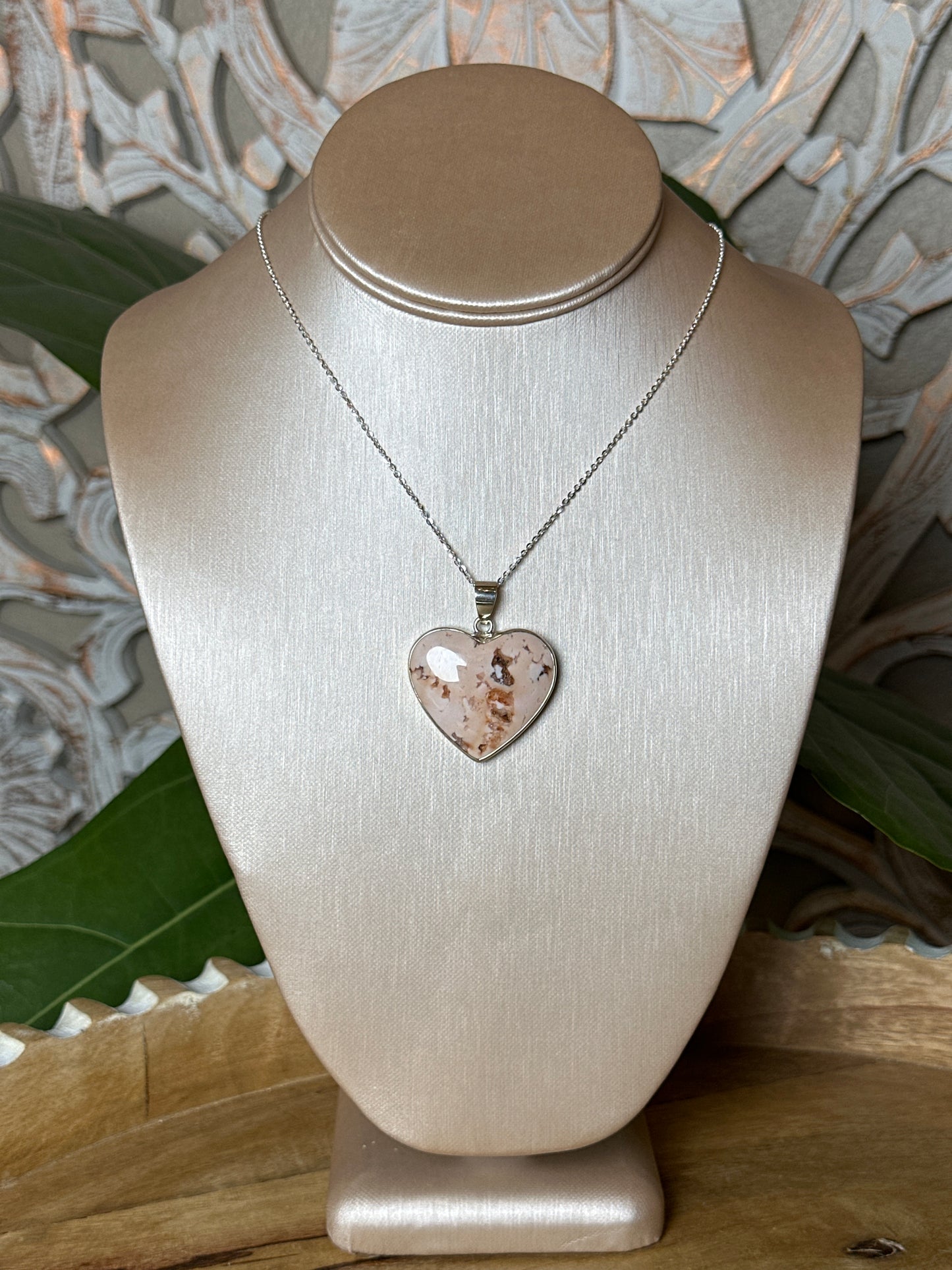 Pink Carnelian Heart Pendant