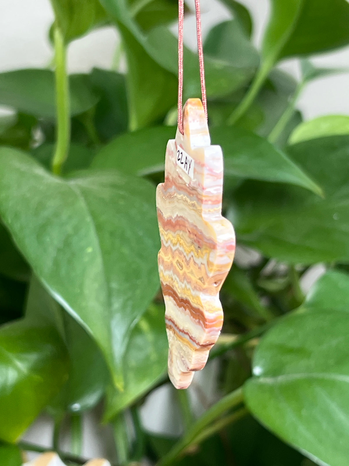 Crazy Lace Agate Ornament Leaf: AY