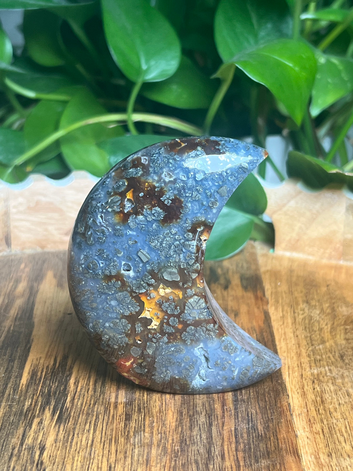 Marcasite Self-Standing Moon: AB