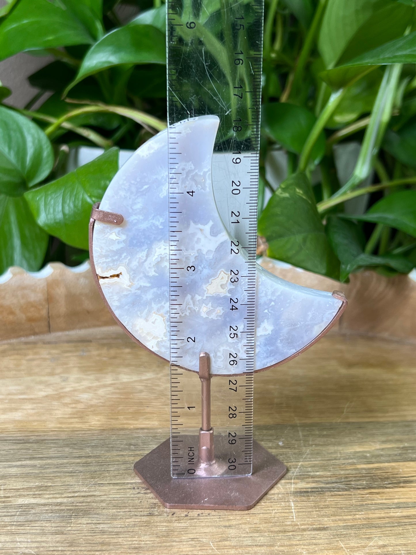 Winter Plume Agate Moon