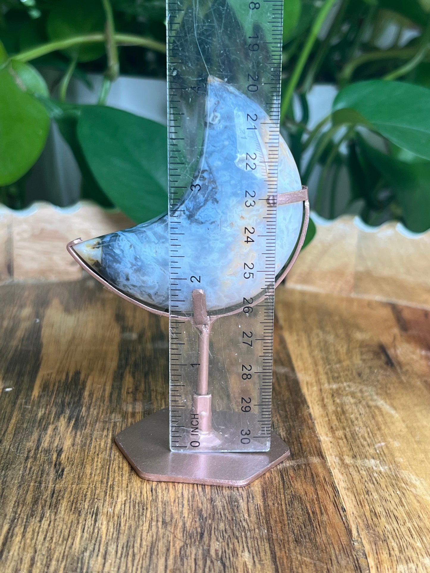 Rainbow Plume Agate Moon: KB