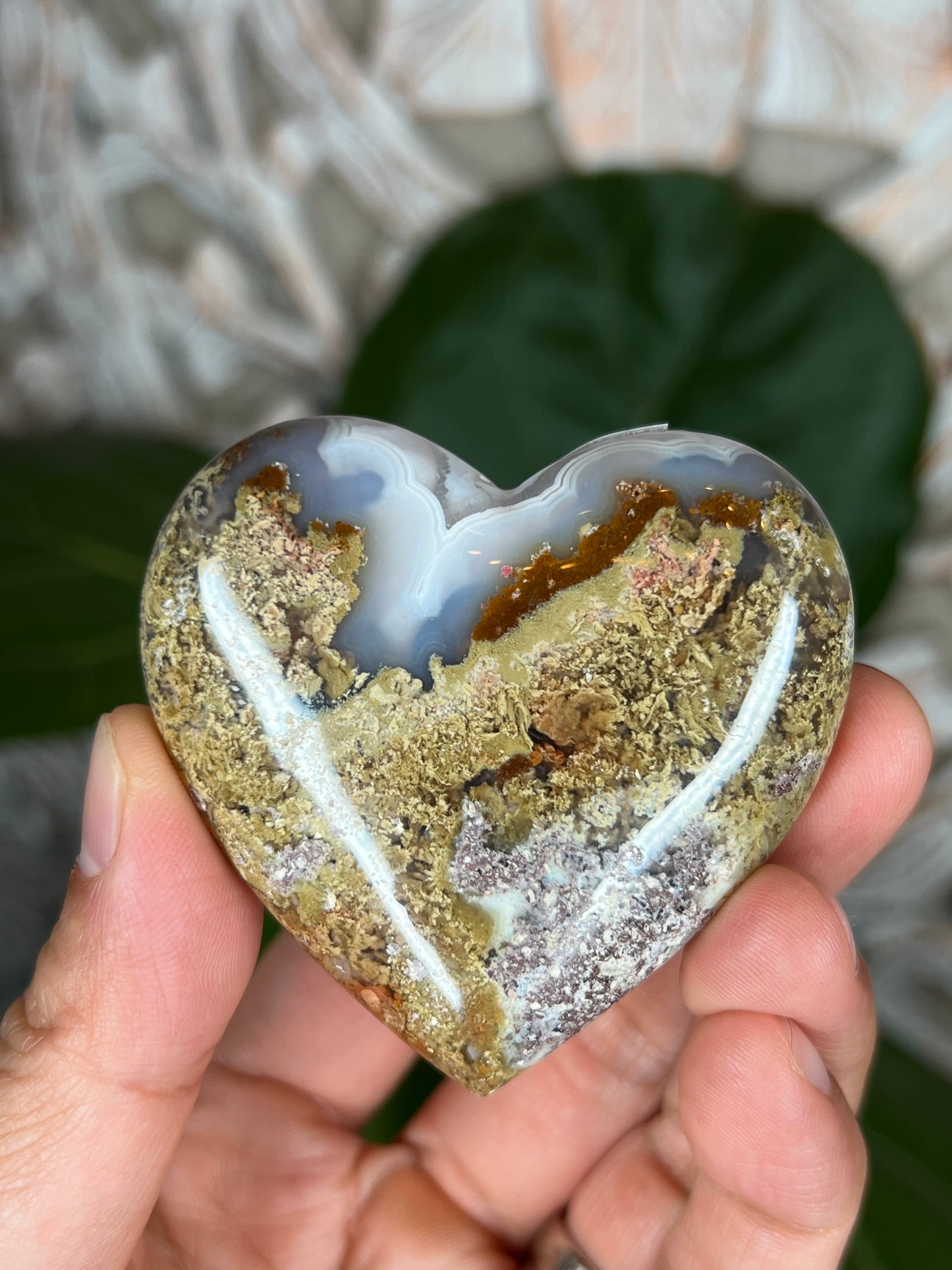 Scenic Moss Agate Heart