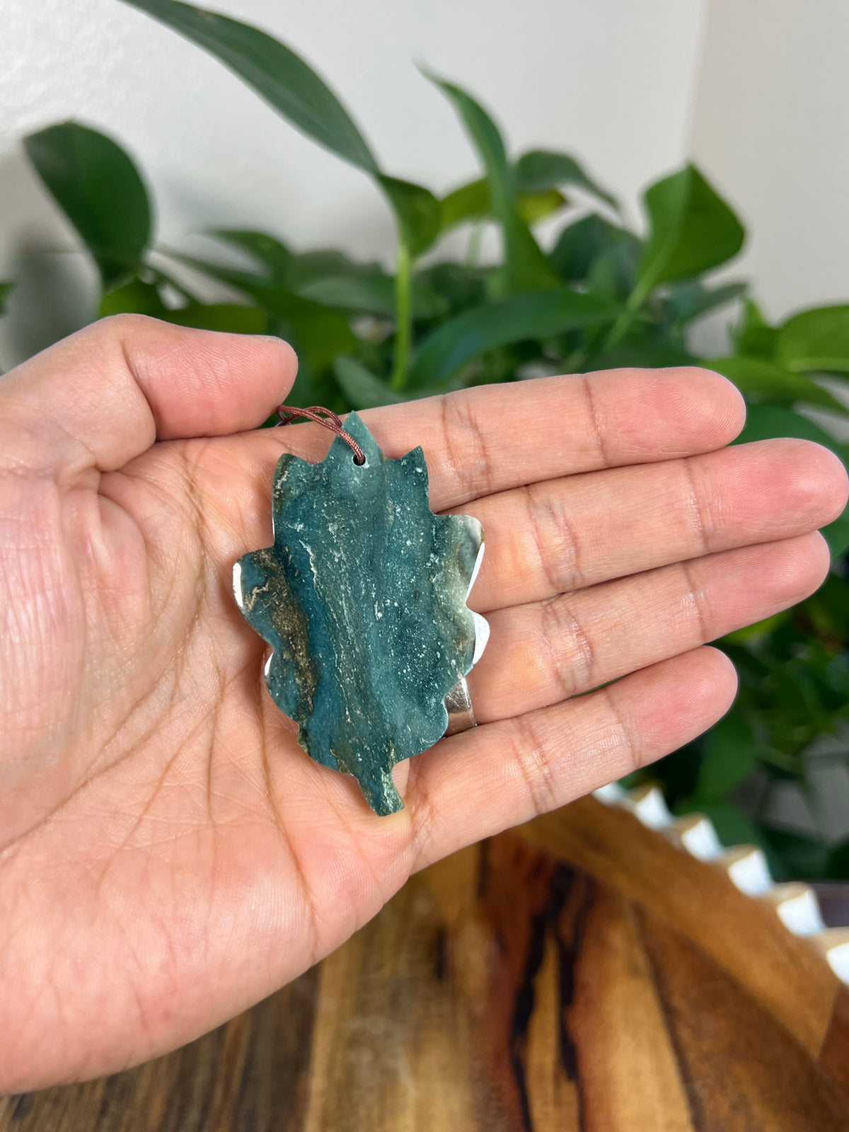 Blue Green Jasper Leaf Ornaments