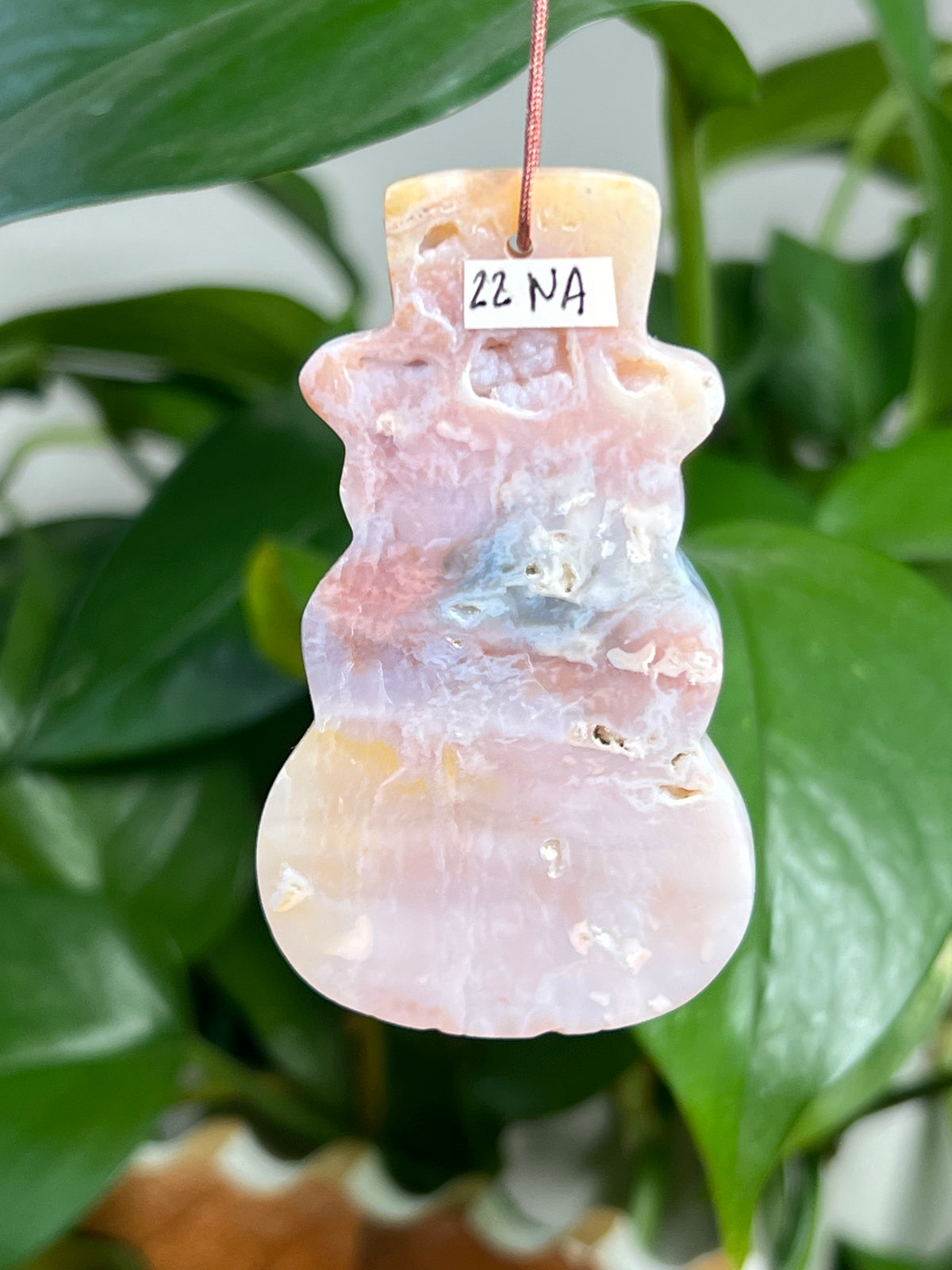Rainbow Plume Agate Ornament  Snowman: NA
