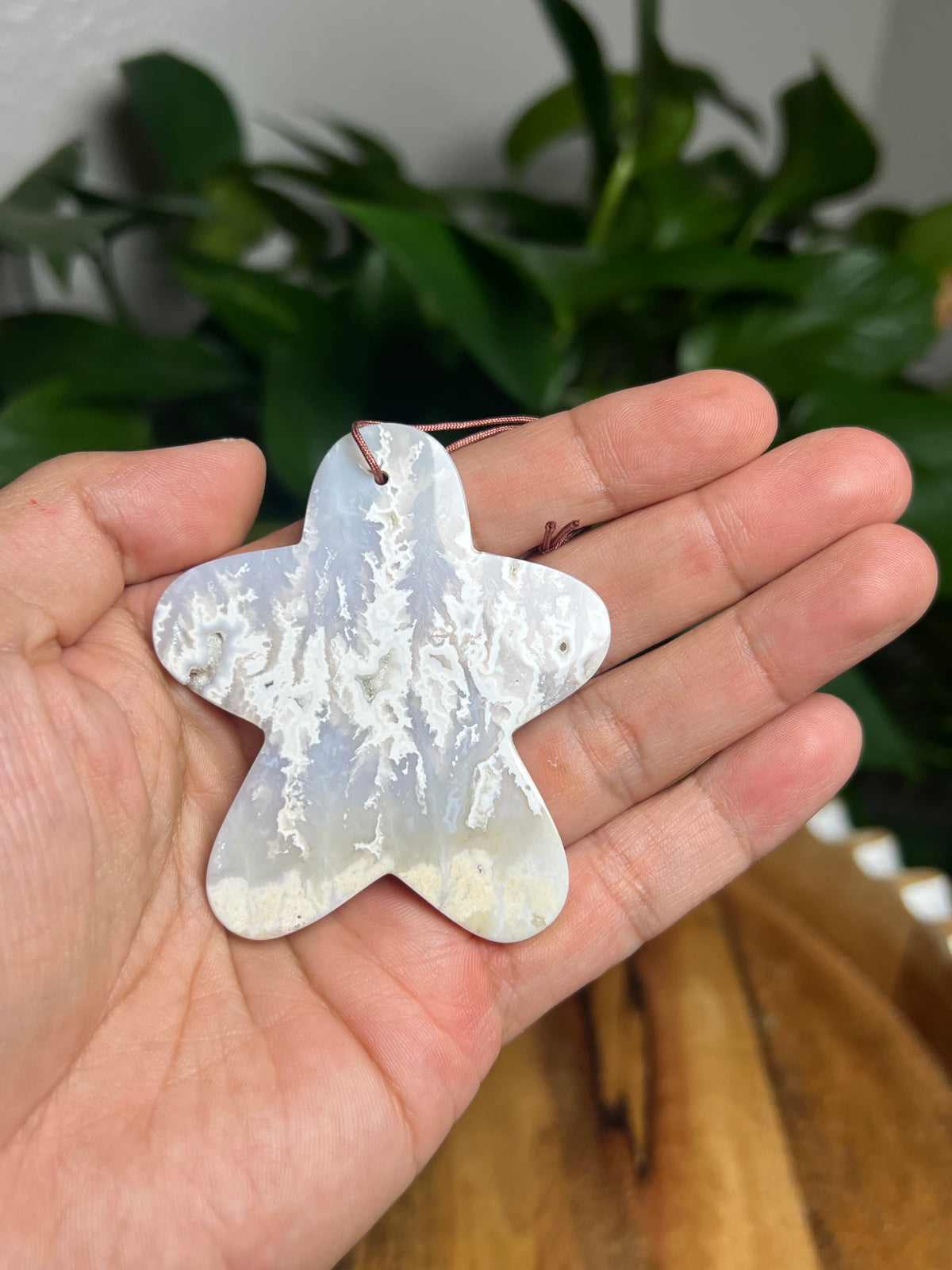 Winter Plume Agate Ornament Gingerbread: WA
