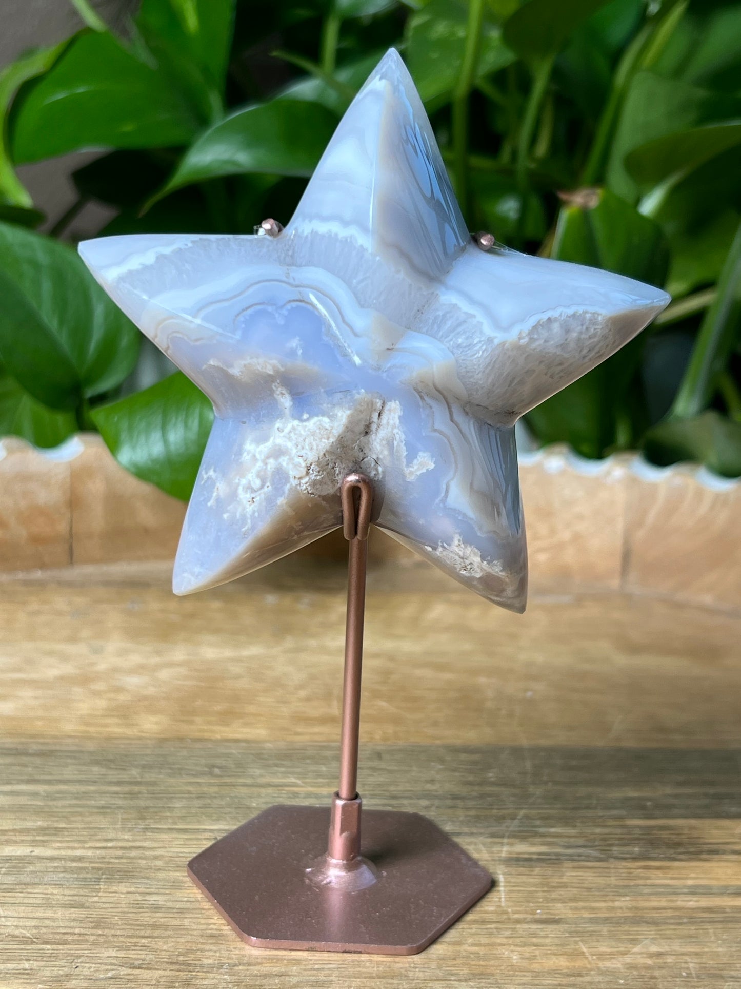Blue Grey Lace Agate Star
