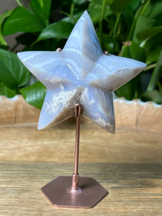 Blue Grey Lace Agate Star