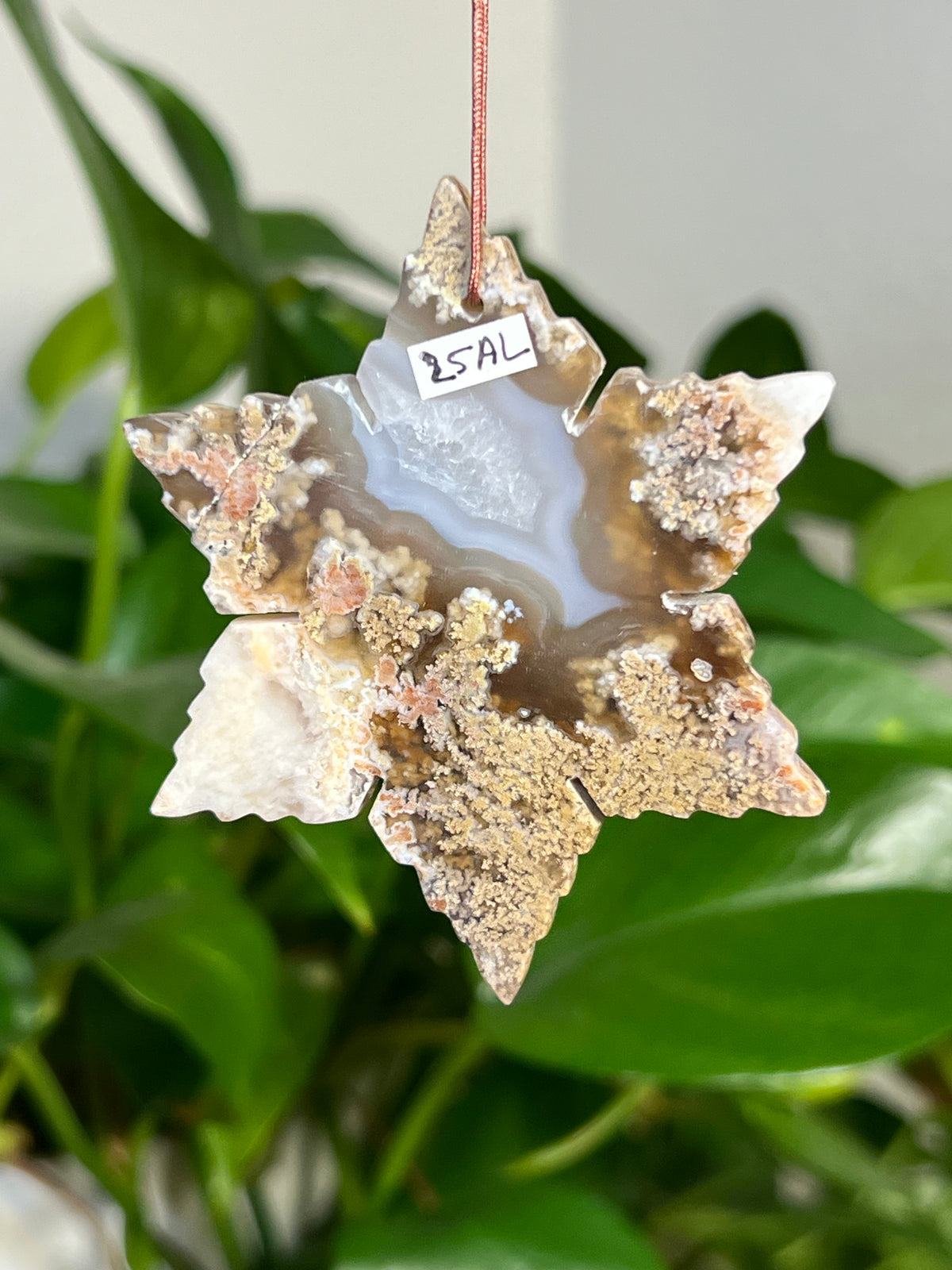 Scenic Moss Agate Snowflake Ornaments