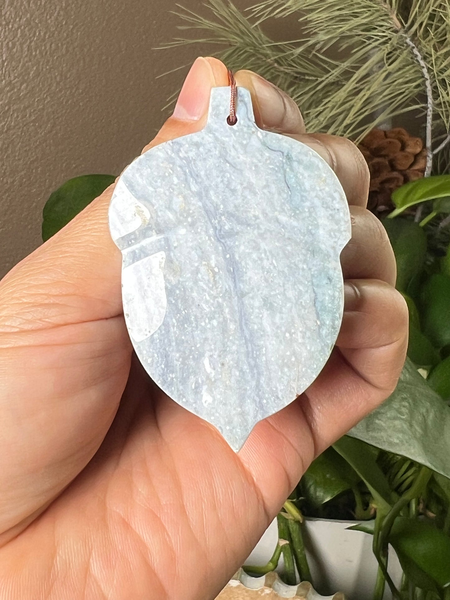 Blue Green Jasper Acorn Ornament