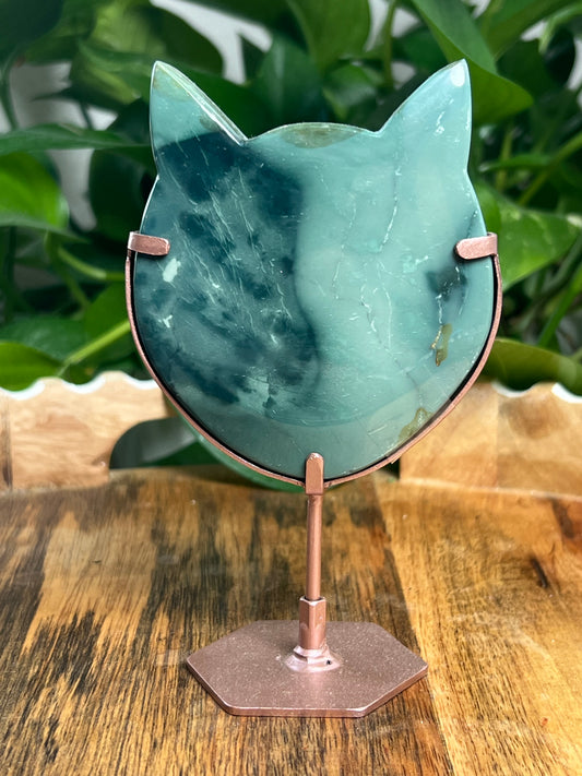 Blue Green Jasper Cat Head: NA