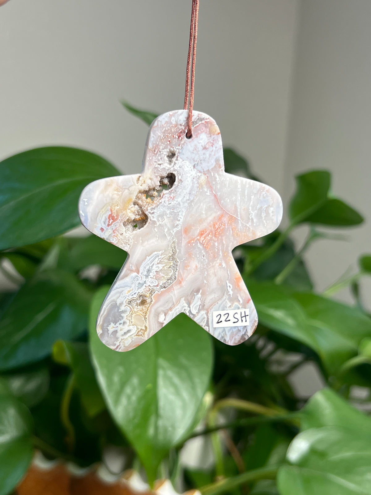 Sumatra Plume Agate Ornament Gingerbread: SH