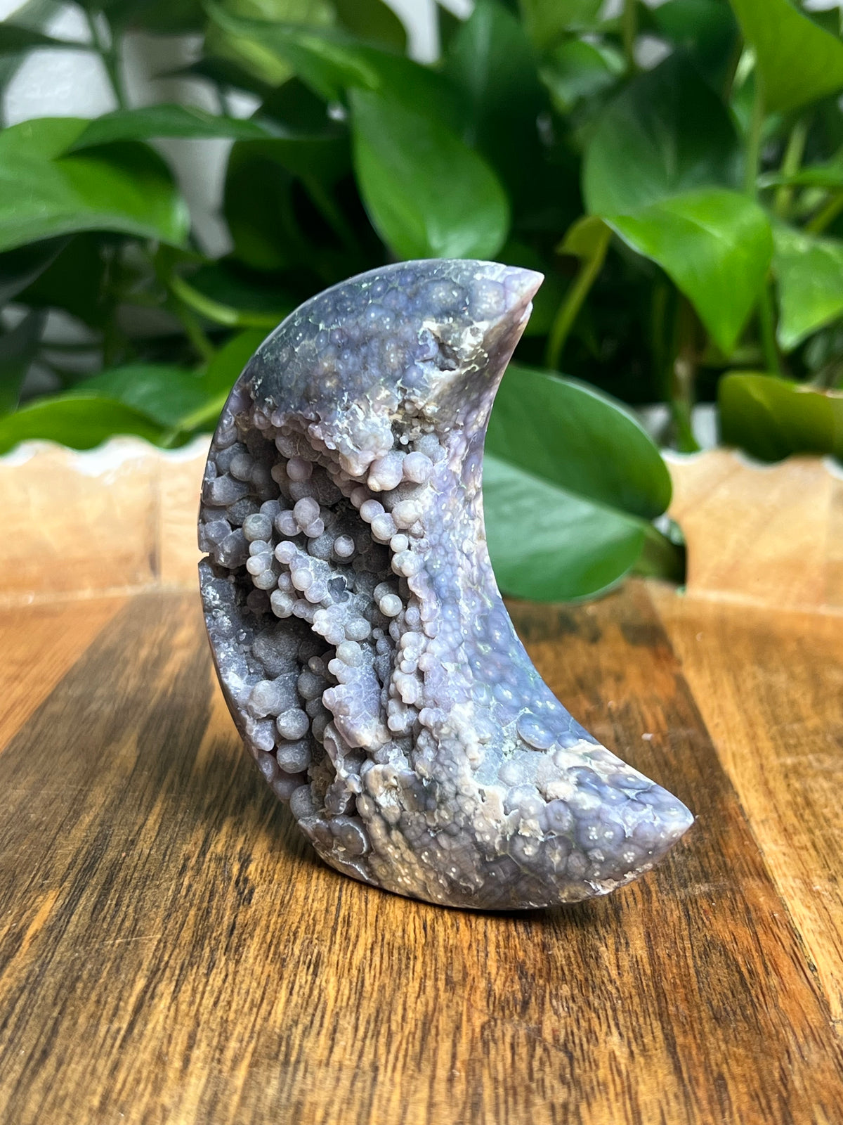 Grape Agate Self Standing Moon: GC