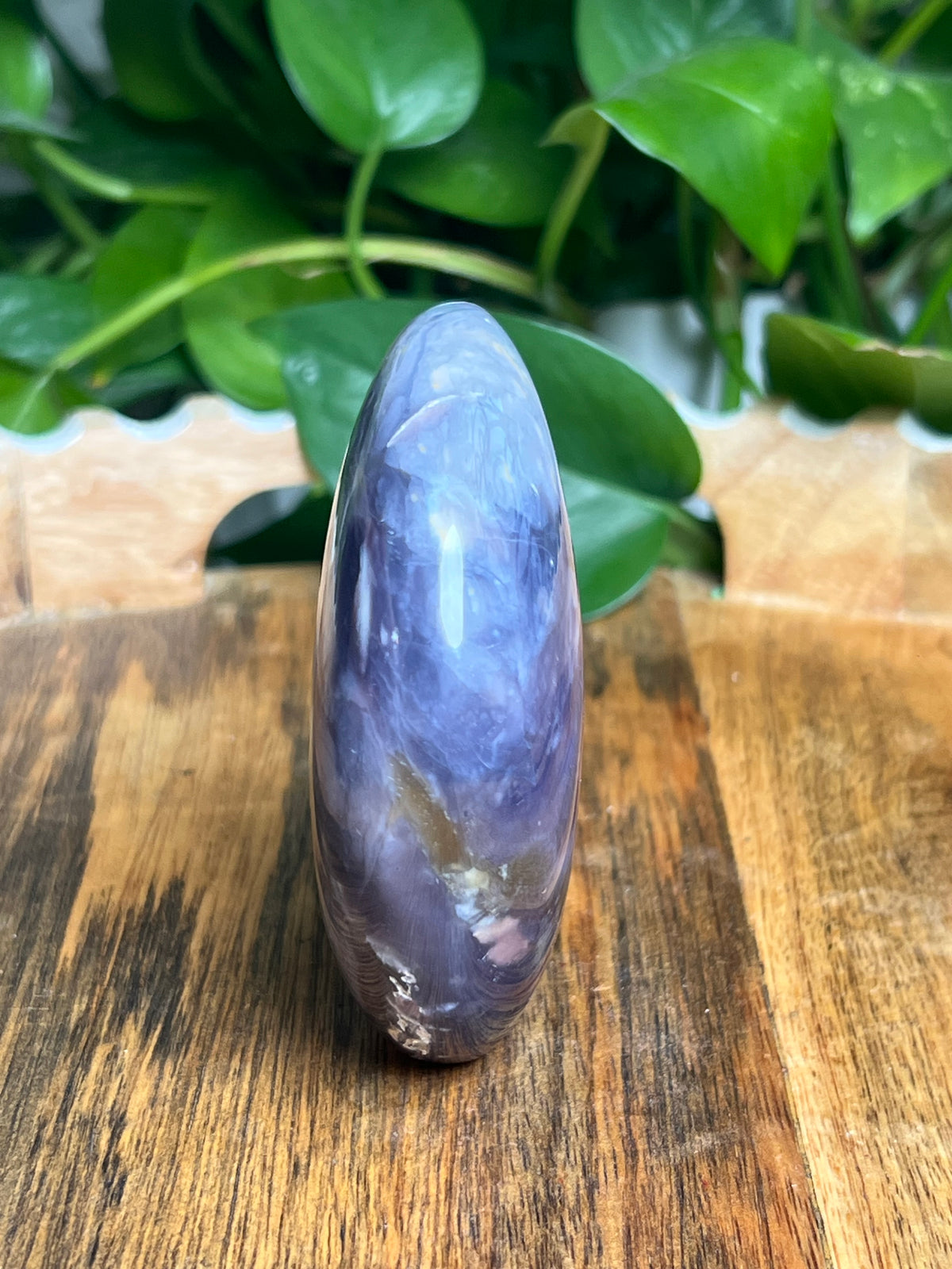 Purple Chalcedony Self-Standing Moon: AA