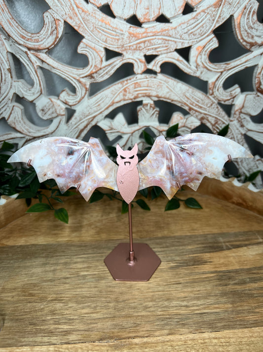 Rainbow Plume Agate Bat Wings