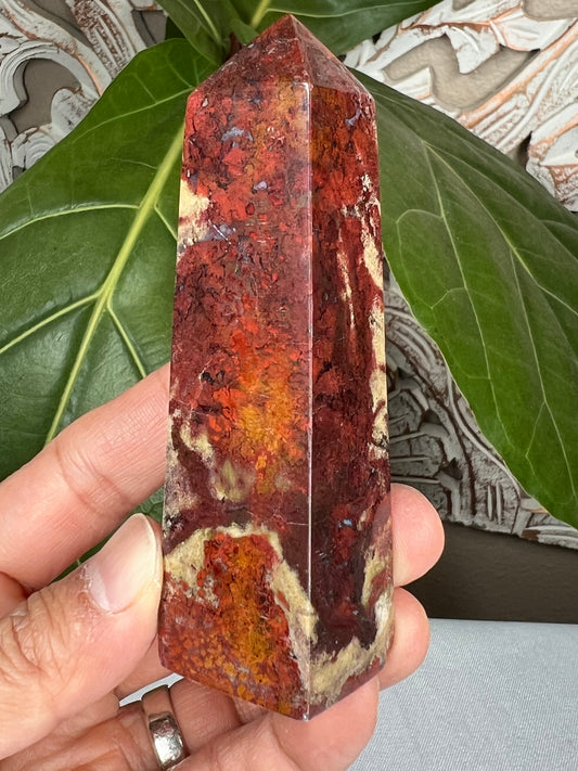 Red Moss Agate Tower