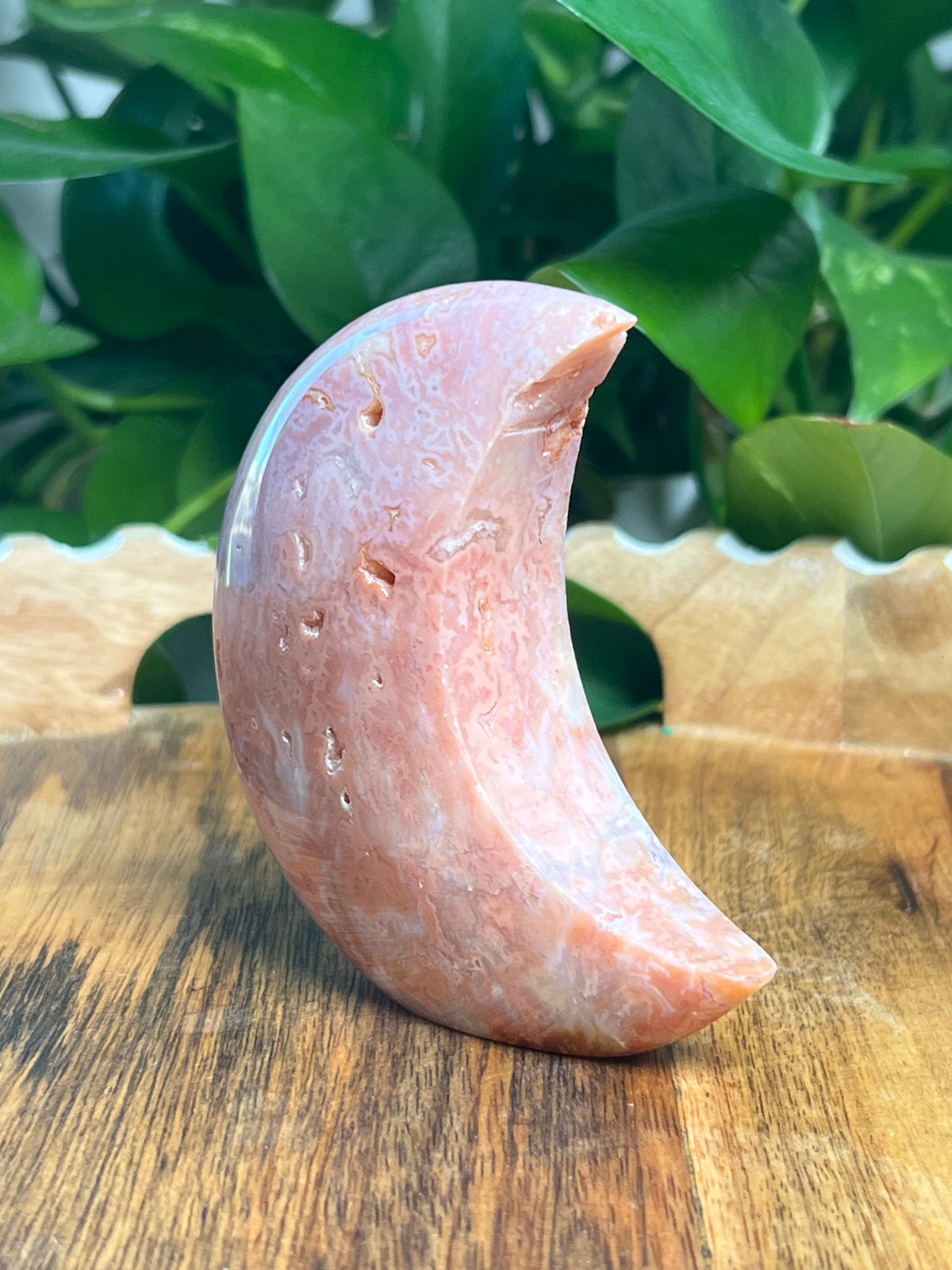 Pink Carnelian Self Standing Moon: PC