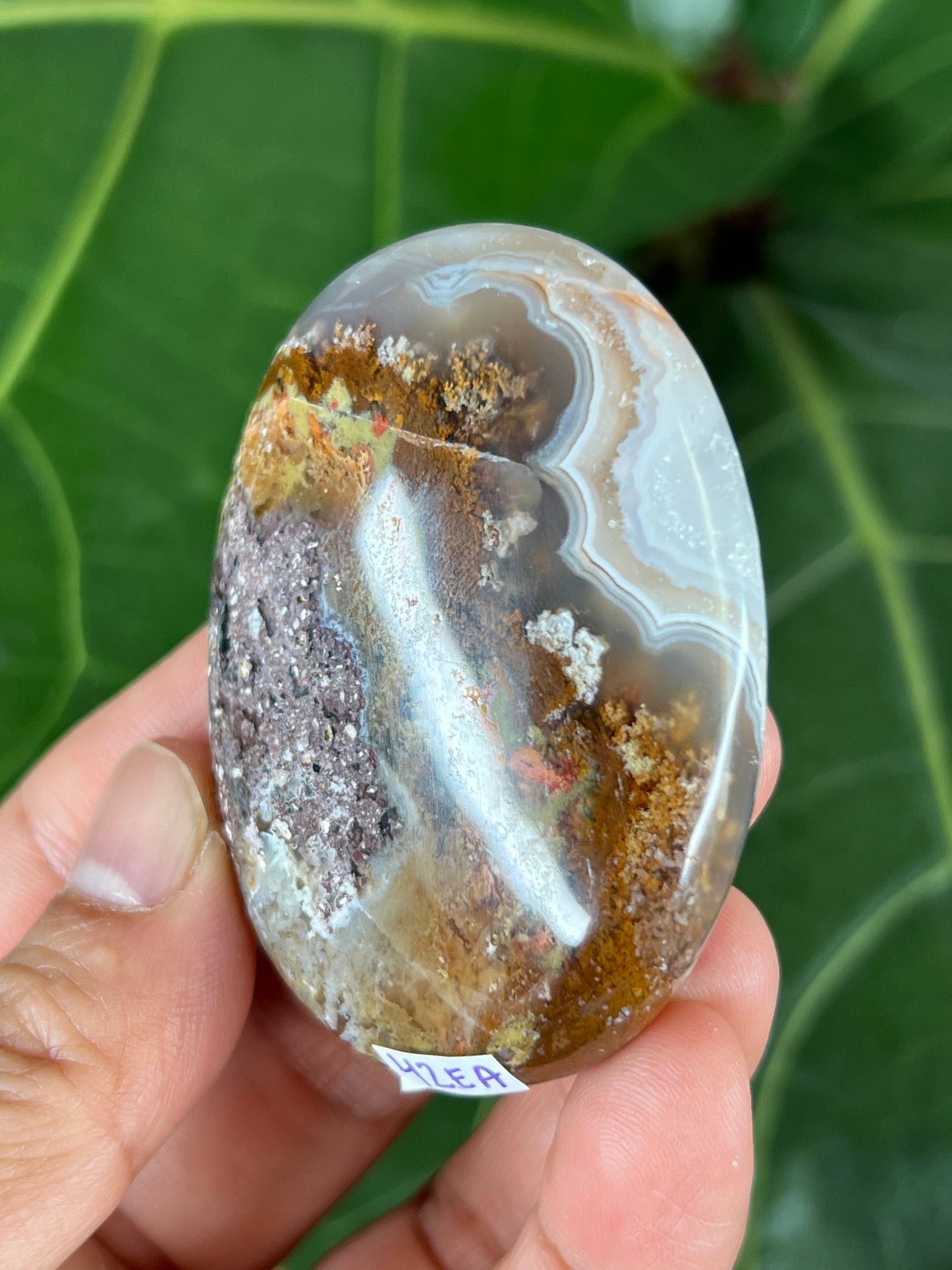 Scenic Moss Agate Palm Stone