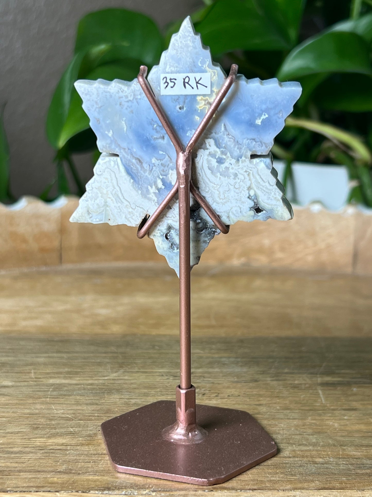 Blue Plume Agate Snowflake