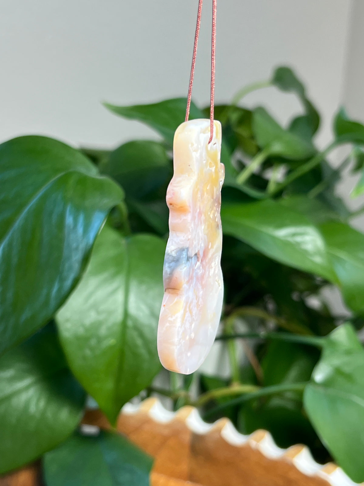 Rainbow Plume Agate Snowman Ornaments