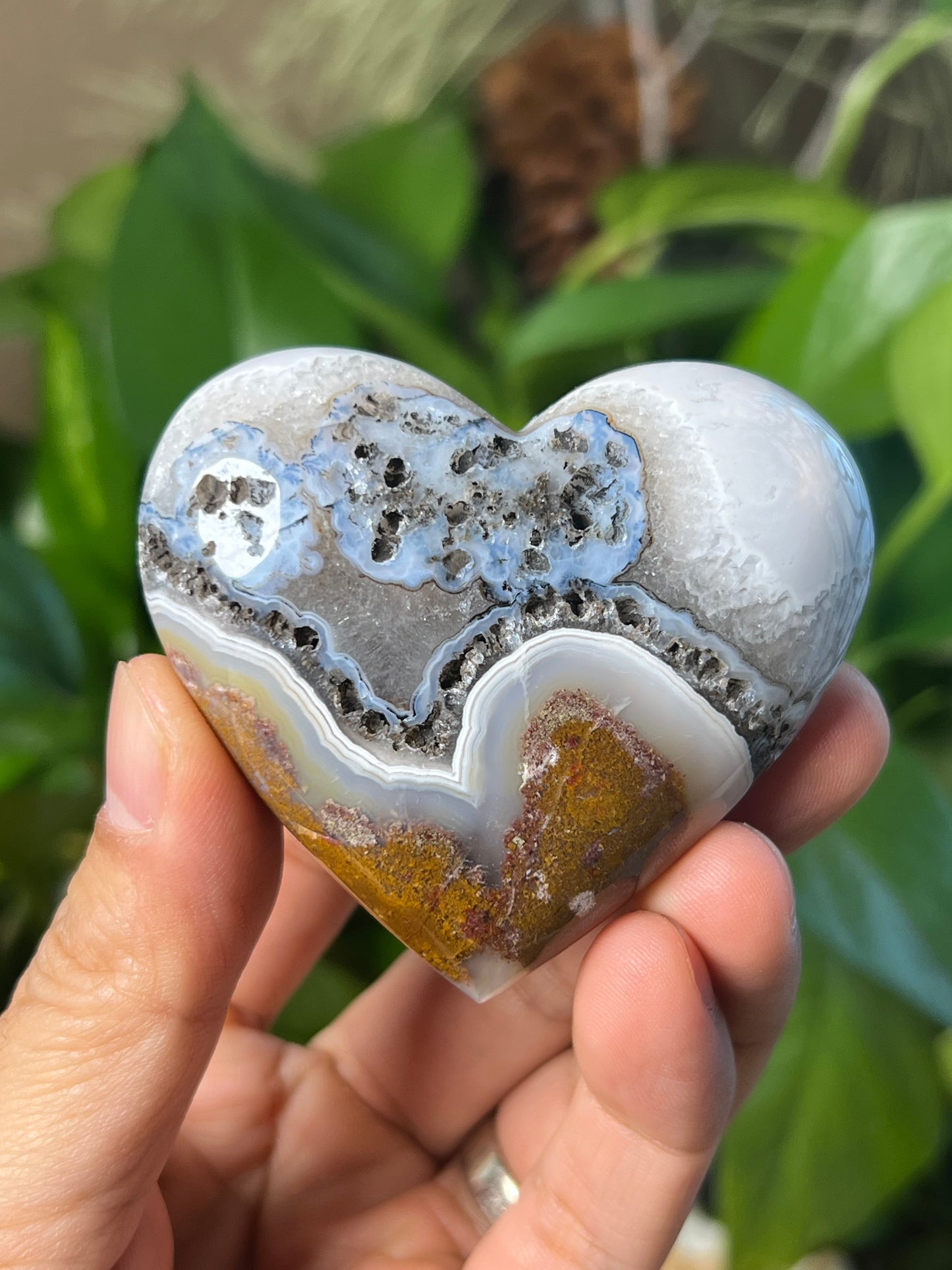 Scenic Moss Agate Heart