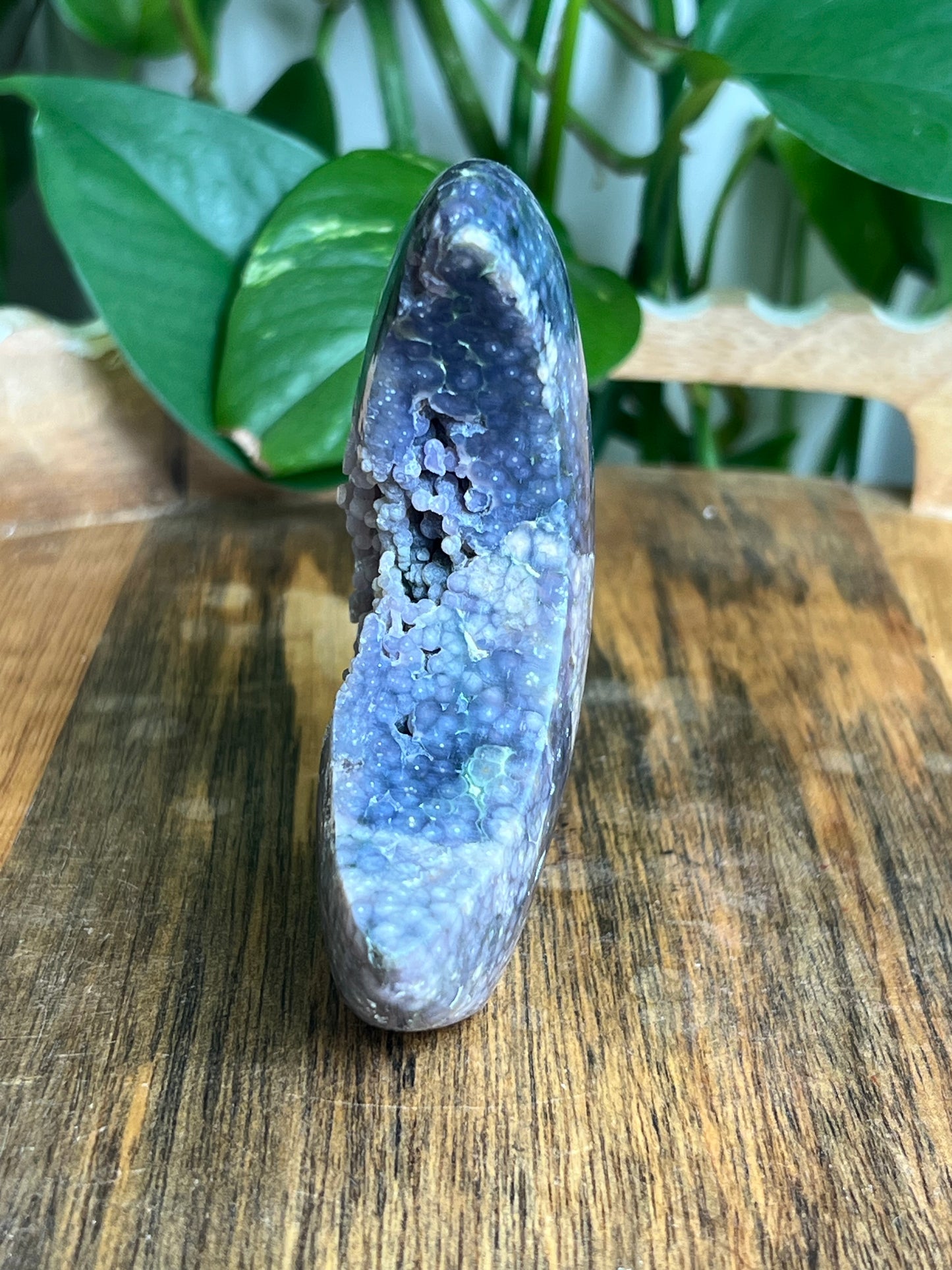 Grape Agate Self-Standing Moon: GE